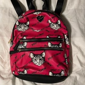 Cat print backpack for girls